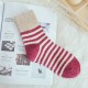 Women Stripe Artificial Rabbit Hair Thicken Winter Warm Socks Casual Deodorization Crew Sock