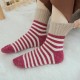 Women Stripe Artificial Rabbit Hair Thicken Winter Warm Socks Casual Deodorization Crew Sock