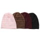 Women Stripe Cotton High Elastic Beanie Hat Casual Winter Thicken Warm Head Caps