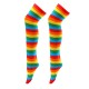 Women Stripe Multi Color Tube Dresses Over the Knee Thigh High Stockings Cosplay Socks