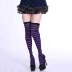 Women Stripe Multi Color Tube Dresses Over the Knee Thigh High Stockings Cosplay Socks