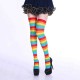 Women Stripe Multi Color Tube Dresses Over the Knee Thigh High Stockings Cosplay Socks