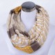 Women Stripe Print Winter Collar Scarves Voile Neck Warm Circle Scarves