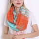 Women Stripe Print Winter Collar Scarves Voile Neck Warm Circle Scarves