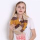 Women Stripe Print Winter Collar Scarves Voile Neck Warm Circle Scarves