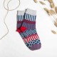 Women Stripe Wool Blend Socks Multi-Color Design Warm Casual Tube Thickening Sock