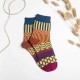 Women Stripe Wool Blend Socks Multi-Color Design Warm Casual Tube Thickening Sock