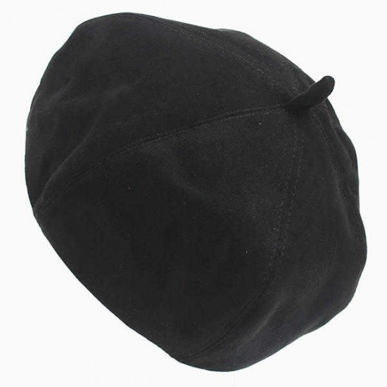 Women Suede Solid Pumpkin Cap Elegant Lady Girl Warm Beret Cap