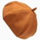 Women Suede Solid Pumpkin Cap Elegant Lady Girl Warm Beret Cap