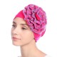 Women Summer African Velvet Flower Turban Hat Ethnic Style Double-Layer Beanie Cap