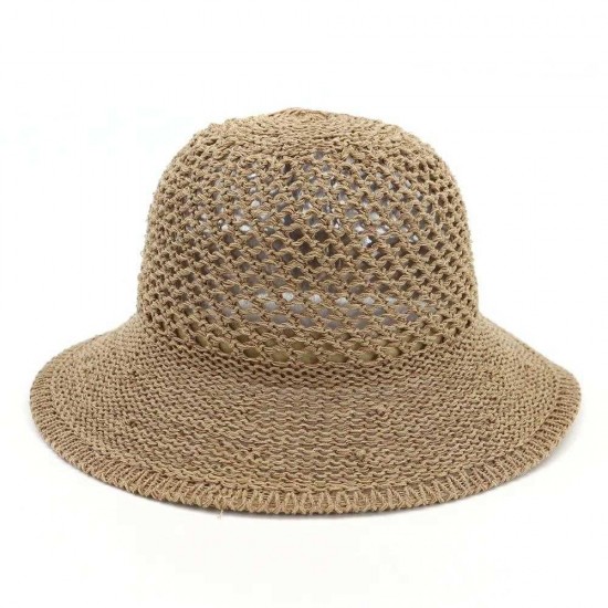 Women Summer Bamboo Breathable Bucket Hat Wide-Brimmed Visor Hat