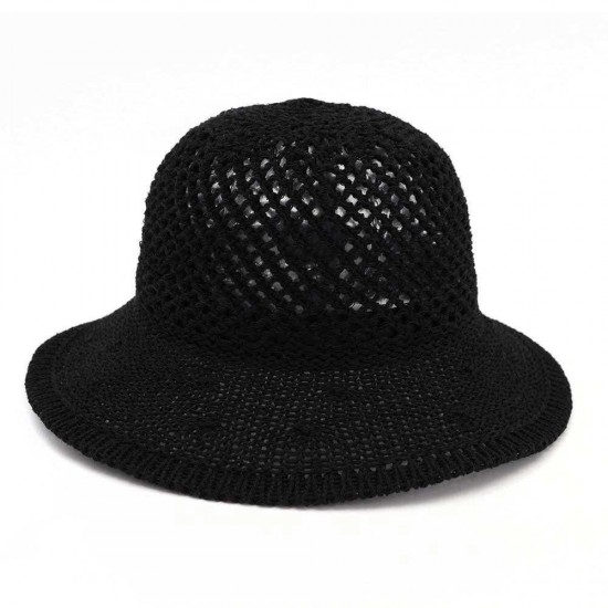 Women Summer Bamboo Breathable Bucket Hat Wide-Brimmed Visor Hat