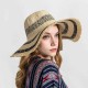 Women Summer Beach Outdoor Wide Brim Straw Hat Breathable Sunshade Visor Hat