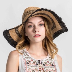 Women Summer Beach Outdoor Wide Brim Straw Hat Breathable Sunshade Visor Hat