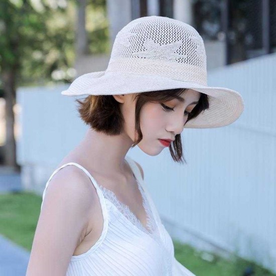 Women Summer Breathable Five Stars Sunscreen Bucket Hat Outdoor Casual Travel Beach Sea Hat