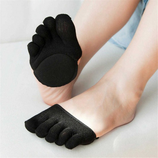 Women Summer Breathable High-heeled Invisible Shallow Socks Non-slip Toe Sock