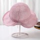 Women Summer Breathable Pleated Bow Bucket Hat Visor Cap Collapsible Fisherman Hat