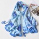 Women Summer Butterflies Print Beach Scarf Oversized Sunscreen Soft Cotton Shawls