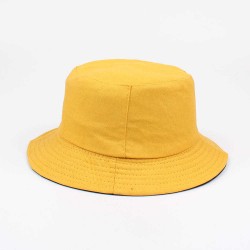 Women Summer Casual Solid Color Fisherman Hat Foldable Double-Sided Bucket Hat