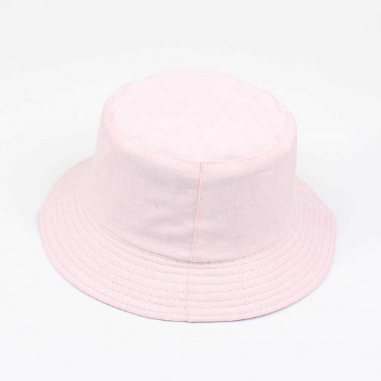 Women Summer Casual Solid Color Fisherman Hat Foldable Double-Sided Bucket Hat