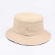 Women Summer Casual Solid Color Fisherman Hat Foldable Double-Sided Bucket Hat