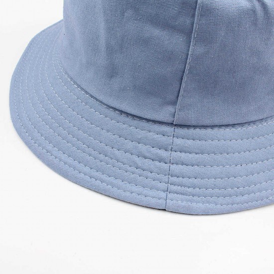 Women Summer Casual Solid Color Fisherman Hat Foldable Double-Sided Bucket Hat