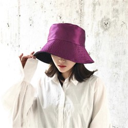 Women Summer Casual Solid Color Windbreaker Fisherman Hat Wide Brim Bucket Hat