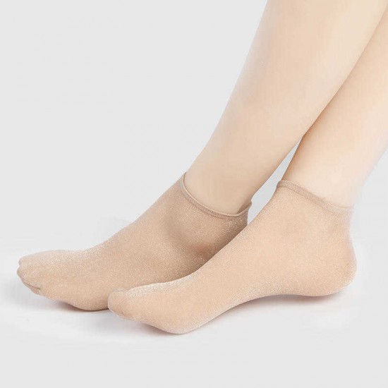 Women Summer Casual Thin Breathable Short Tube Sock Solid Color Shallow Socks