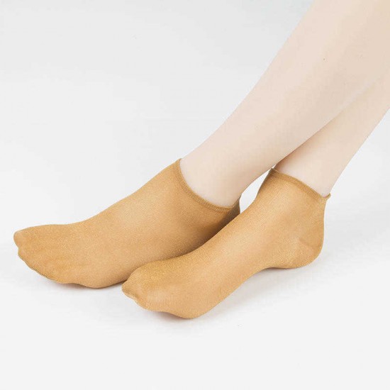 Women Summer Casual Thin Breathable Short Tube Sock Solid Color Shallow Socks