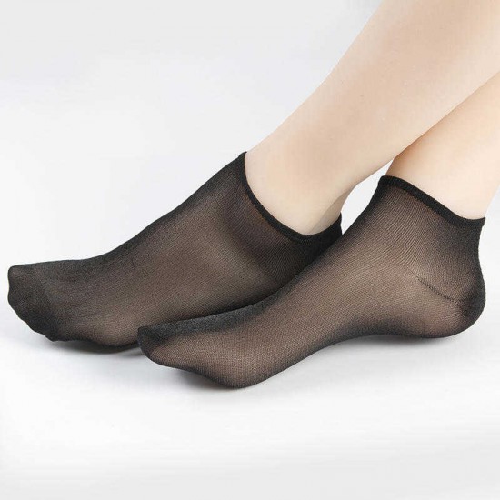 Women Summer Casual Thin Breathable Short Tube Sock Solid Color Shallow Socks