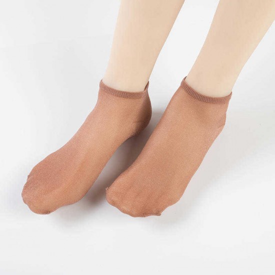 Women Summer Casual Thin Breathable Short Tube Sock Solid Color Shallow Socks