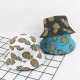 Women Summer Causal Banana Pineapple Fruit Printed Bucket Hat Sunshade Fisherman Caps