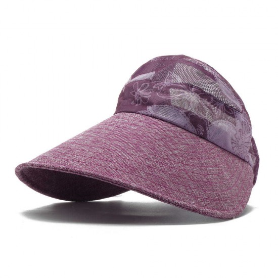 Women Summer Causal Wide Brimmed Sun Hat Outdoor Adjustable Sunshade Visor Empty Top Hats