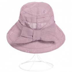 Women Summer Chiffon Flower Bow Bucket Hat Casual Sunscreen Visor Beach Hat