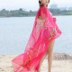 Women Summer Chiffon Rose Printed Beach Towels Thin Soft Shawl Scarf