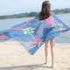 Women Summer Chiffon Rose Printed Beach Towels Thin Soft Shawl Scarf