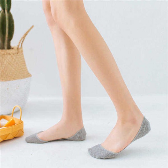 Women Summer Cotton Breathable Boat Socks Non-Slip Soft Socks