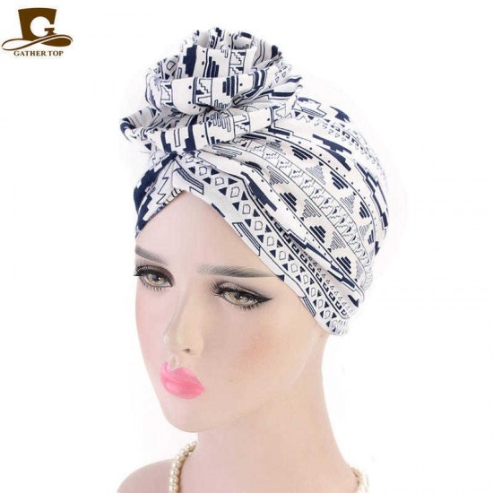 Women Summer Cotton Floral Chemo Turban Cap Bohemian Style Beanie Hat