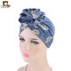 Women Summer Cotton Floral Chemo Turban Cap Bohemian Style Beanie Hat