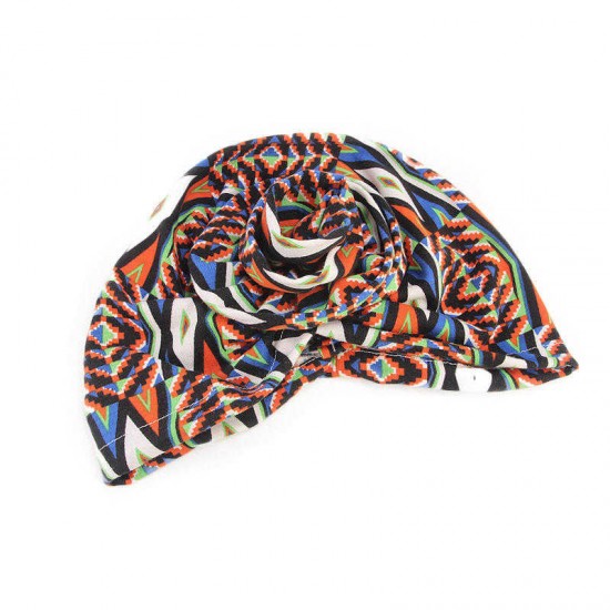 Women Summer Cotton Floral Chemo Turban Cap Bohemian Style Beanie Hat