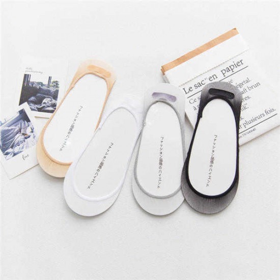 Women Summer Cotton Invisible Socks Heel Pad Non-Slip Boat Socks