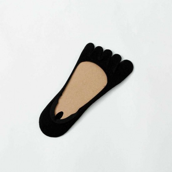 Women Summer Cotton Solid Color Five Toe Socks Breathable Sweat Absorption Invisible Sock