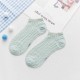 Women Summer Cotton Solid Color Hollow Breathable Mesh Boat Socks Soft Short Tube Sock