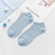 Women Summer Cotton Solid Color Hollow Breathable Mesh Boat Socks Soft Short Tube Sock