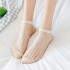 Women Summer Cotton Solid Color Hollow Breathable Mesh Boat Socks Soft Short Tube Sock