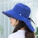 Women Summer Cotton Sunshade Sun Protection Bucket Cap with Face Mask Outdoor Collapsible Fisherman Hat