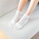 Women Summer Cotton Thin Five Toe Socks Mesh Soft Breathable Short Socks