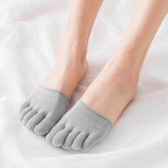 Women Summer Cotton Toe Socks Invisible Half Grip Heel Socks Breathable Sock