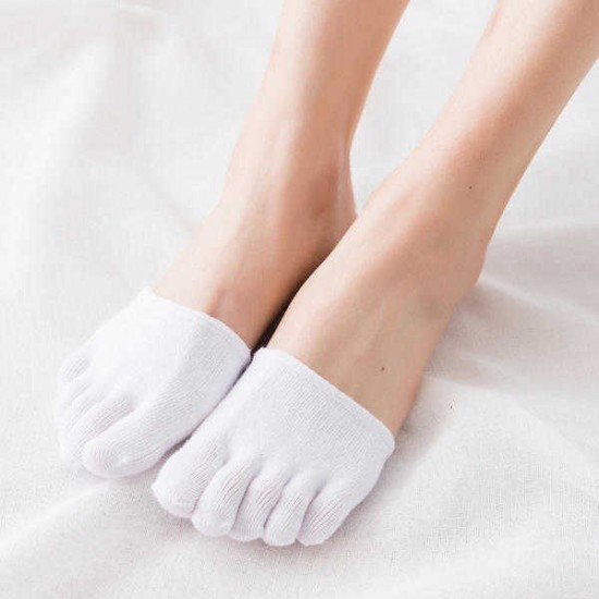 Women Summer Cotton Toe Socks Invisible Half Grip Heel Socks Breathable Sock