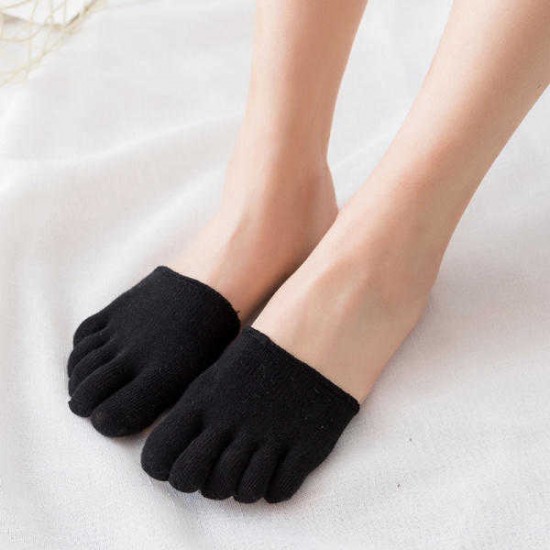 Women Summer Cotton Toe Socks Invisible Half Grip Heel Socks Breathable Sock